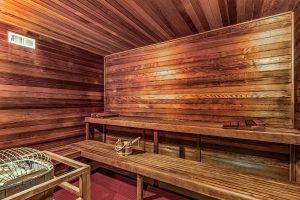 Inside a sauna